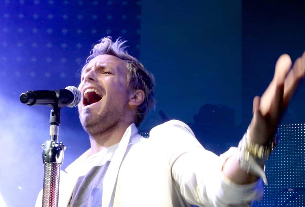 Male singer performing on stage